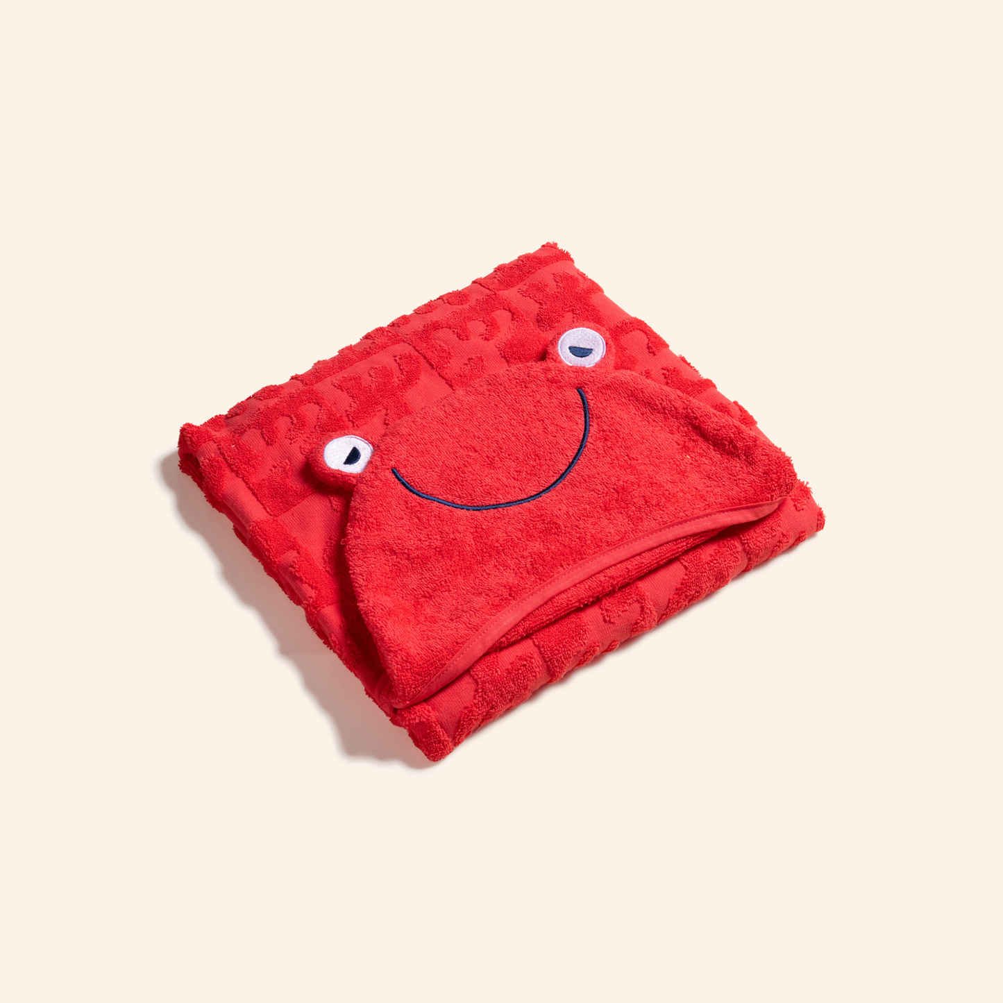 Super Soft Hooded Bath Towel - Crab Red