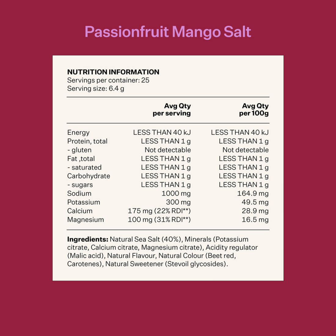 Hydrate Electrolytes - Passionfruit Mango