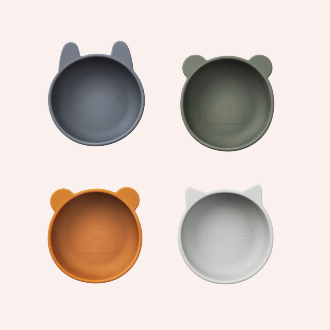Iggy Silicone Bowls 4 pack - Blue Mix