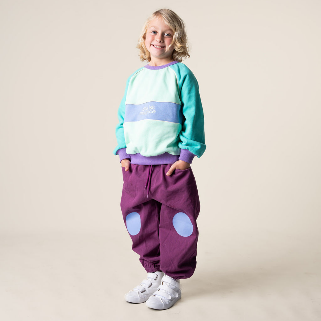 Indigo Barrel Pants - Blueberry Knees