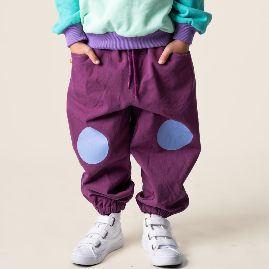 Indigo Barrel Pants - Blueberry Knees