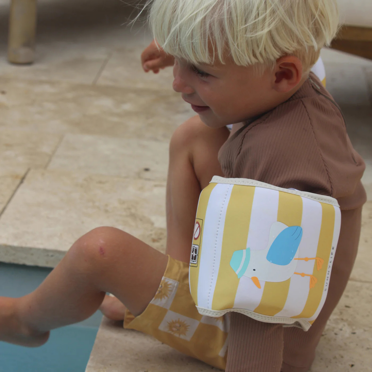 Kids Floaties - Sammy the Seagull Mustard Stripe
