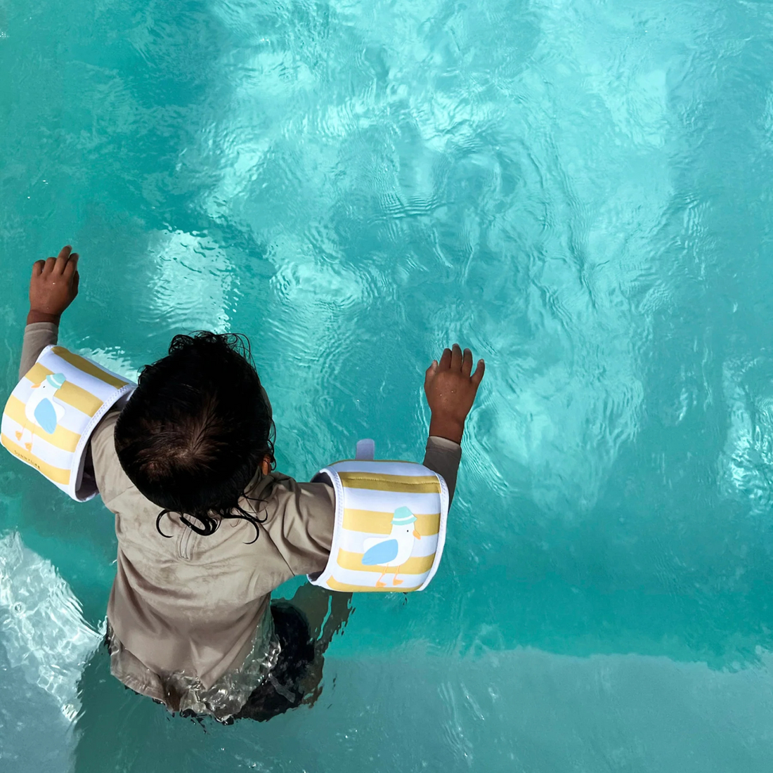 Kids Floaties - Sammy the Seagull Mustard Stripe