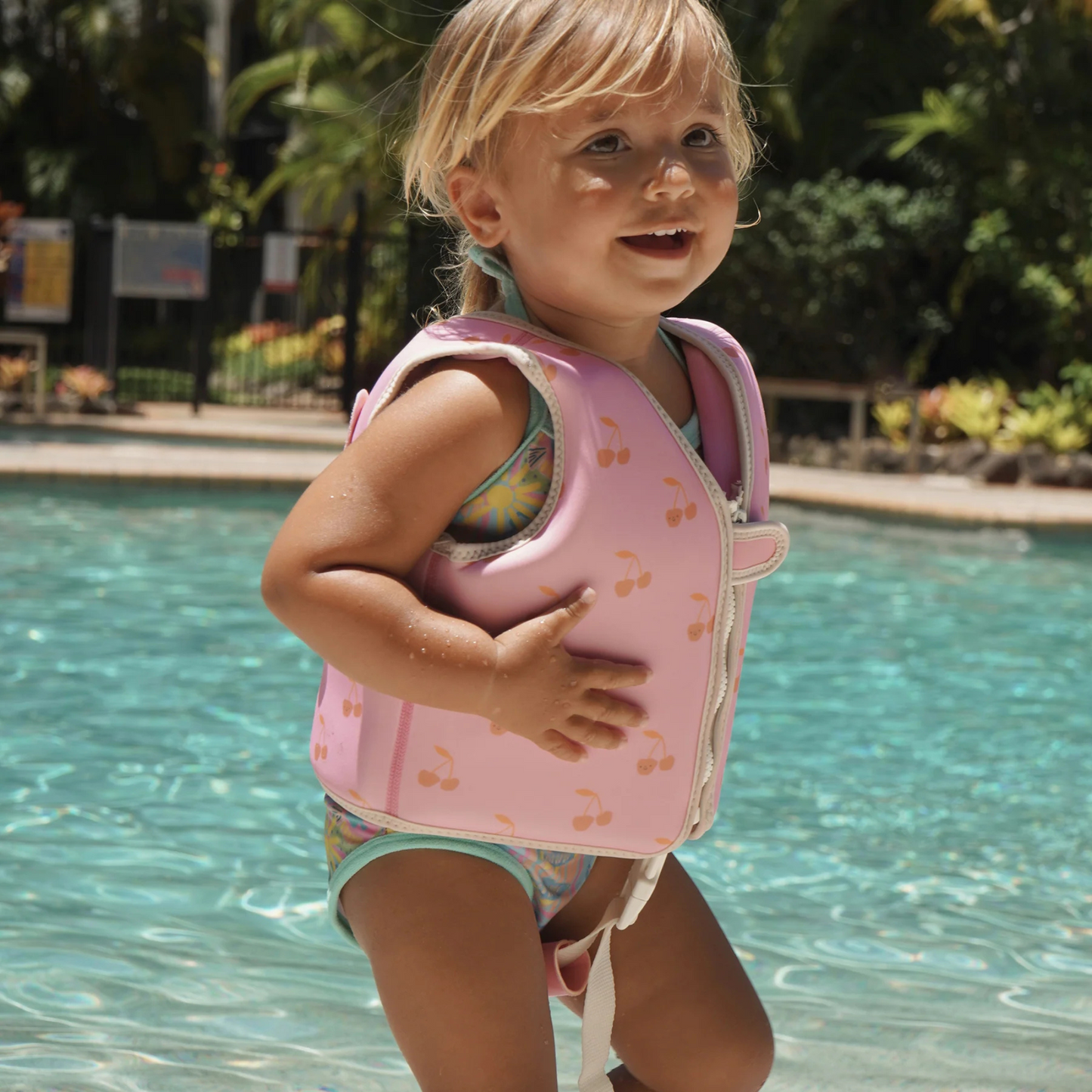 Kids Swim Vest - Cotton Candy Cherry