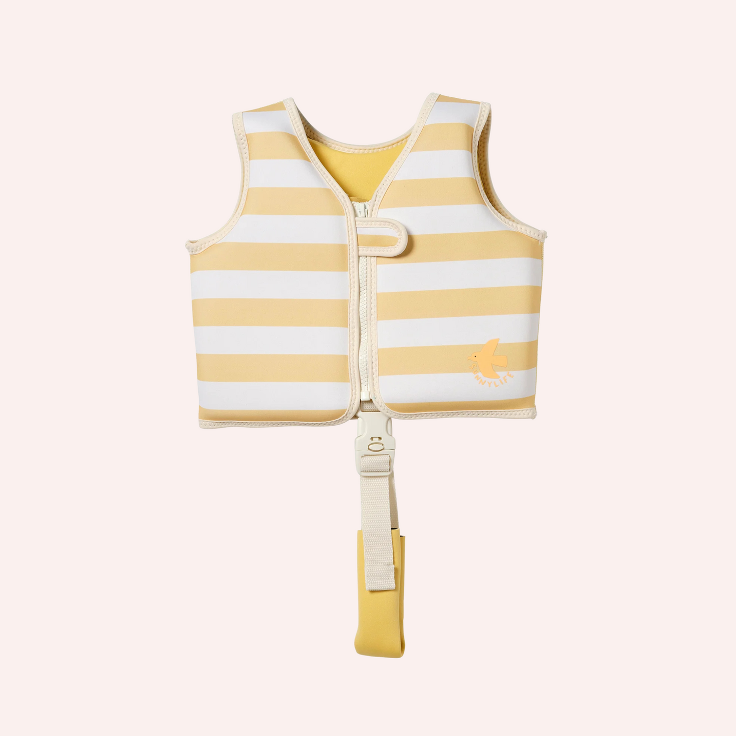 Kids Swim Vest - Sammy the Seagull Mustard Stripe