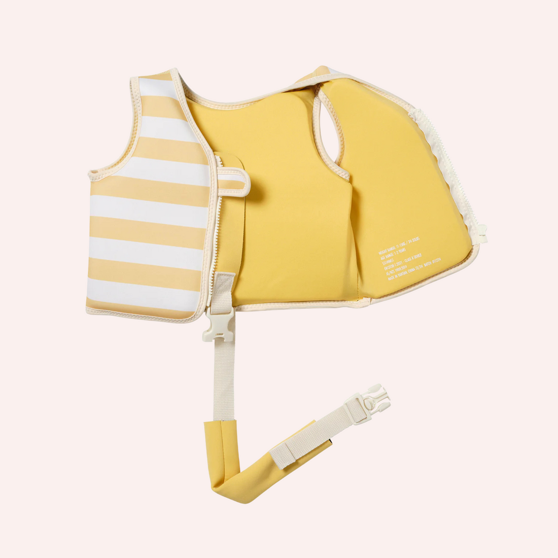 Kids Swim Vest - Sammy the Seagull Mustard Stripe