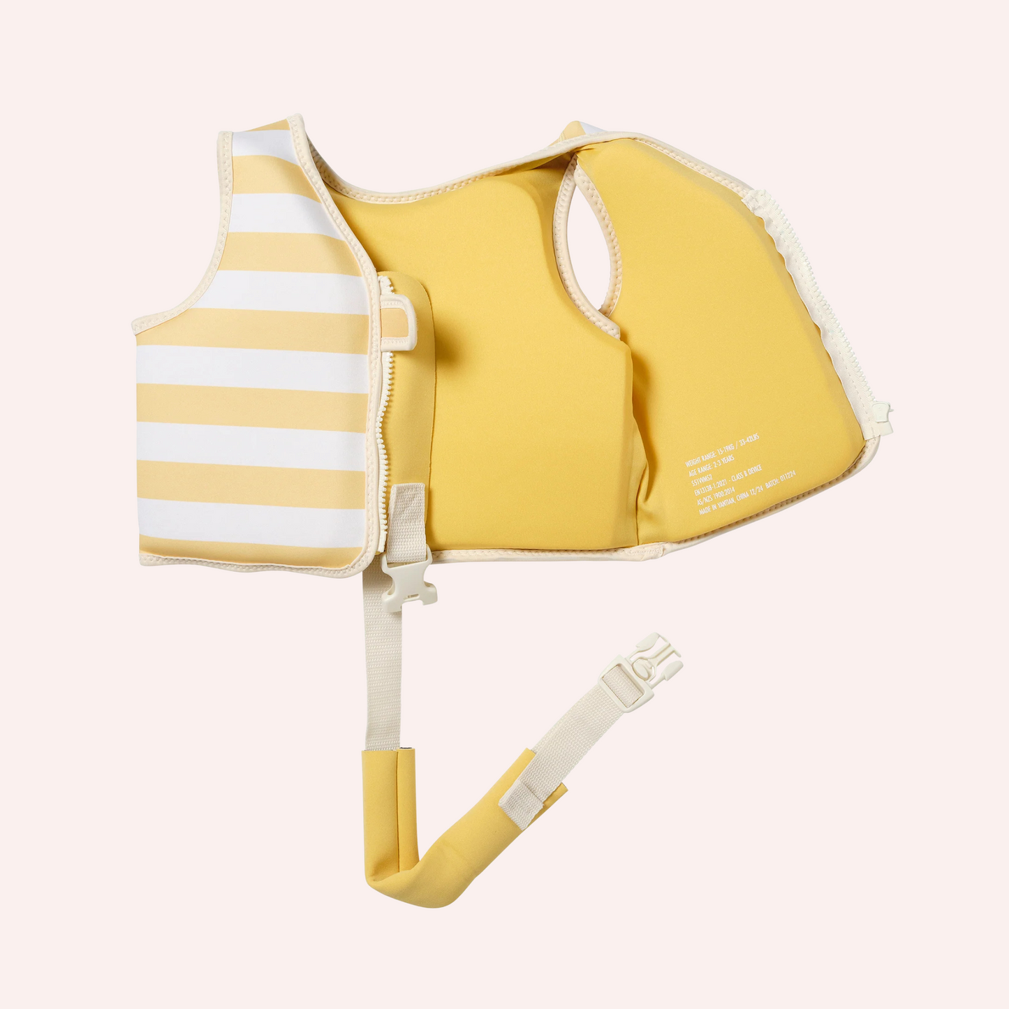 Kids Swim Vest - Sammy the Seagull Mustard Stripe