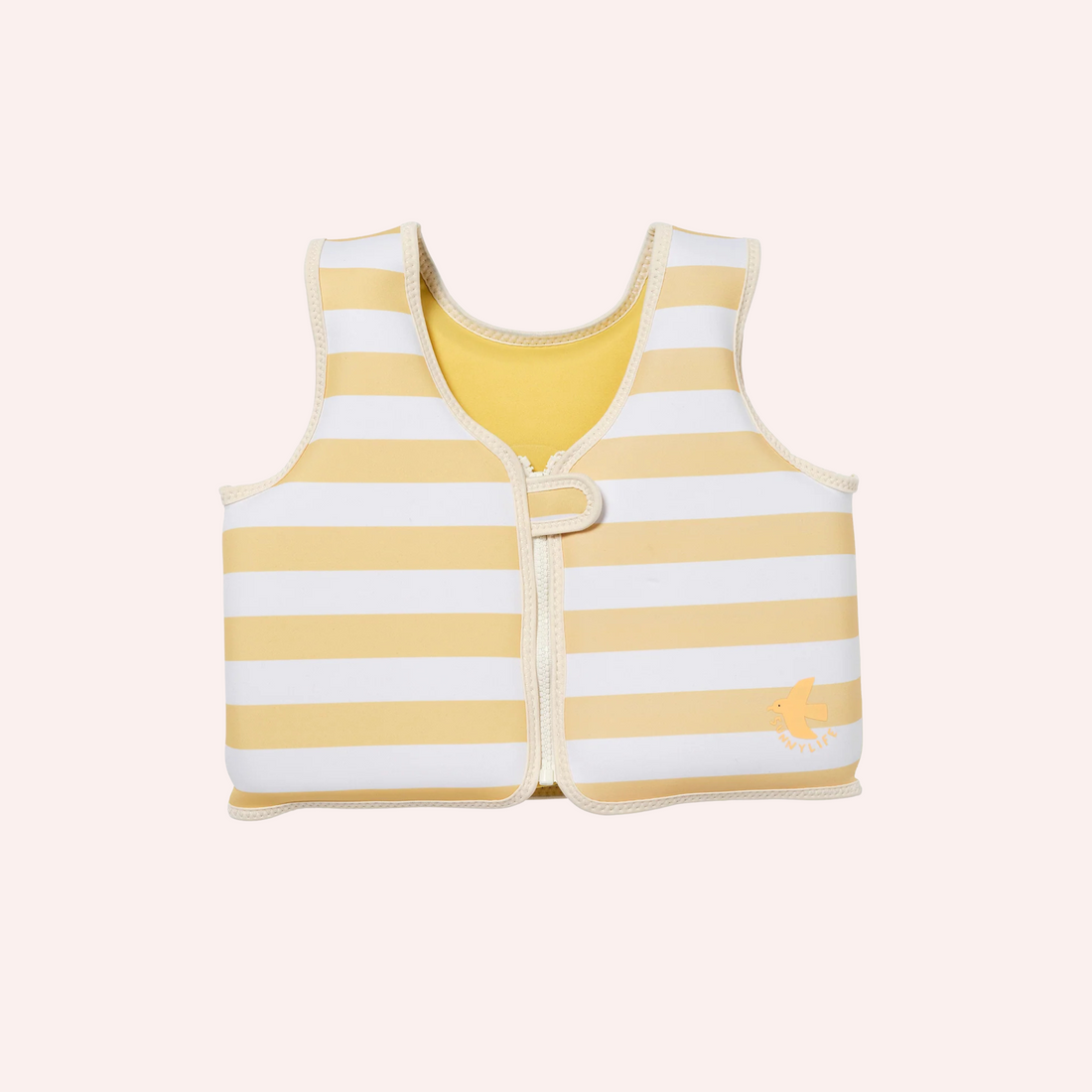 Kids Swim Vest - Sammy the Seagull Mustard Stripe