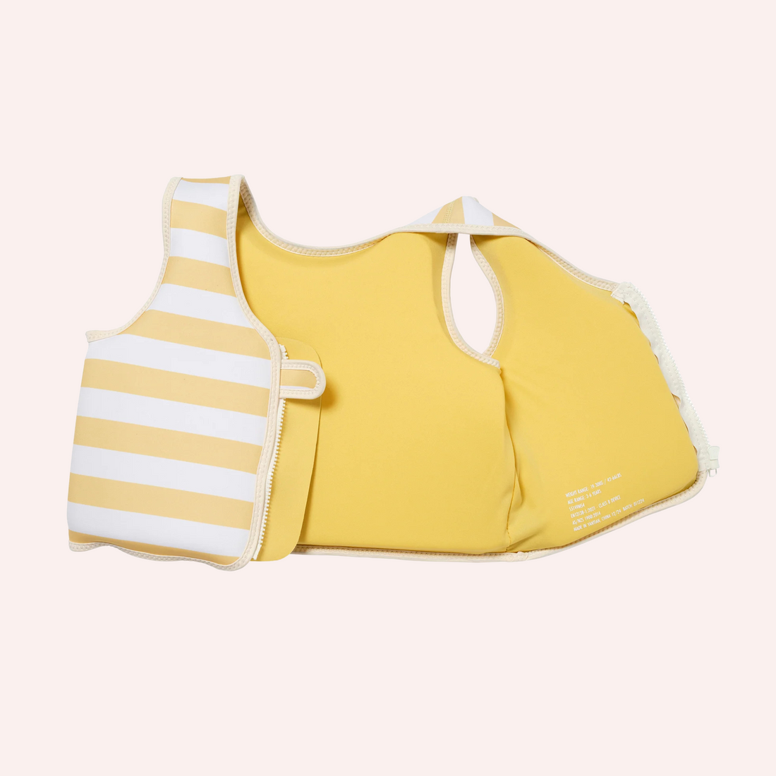 Kids Swim Vest - Sammy the Seagull Mustard Stripe
