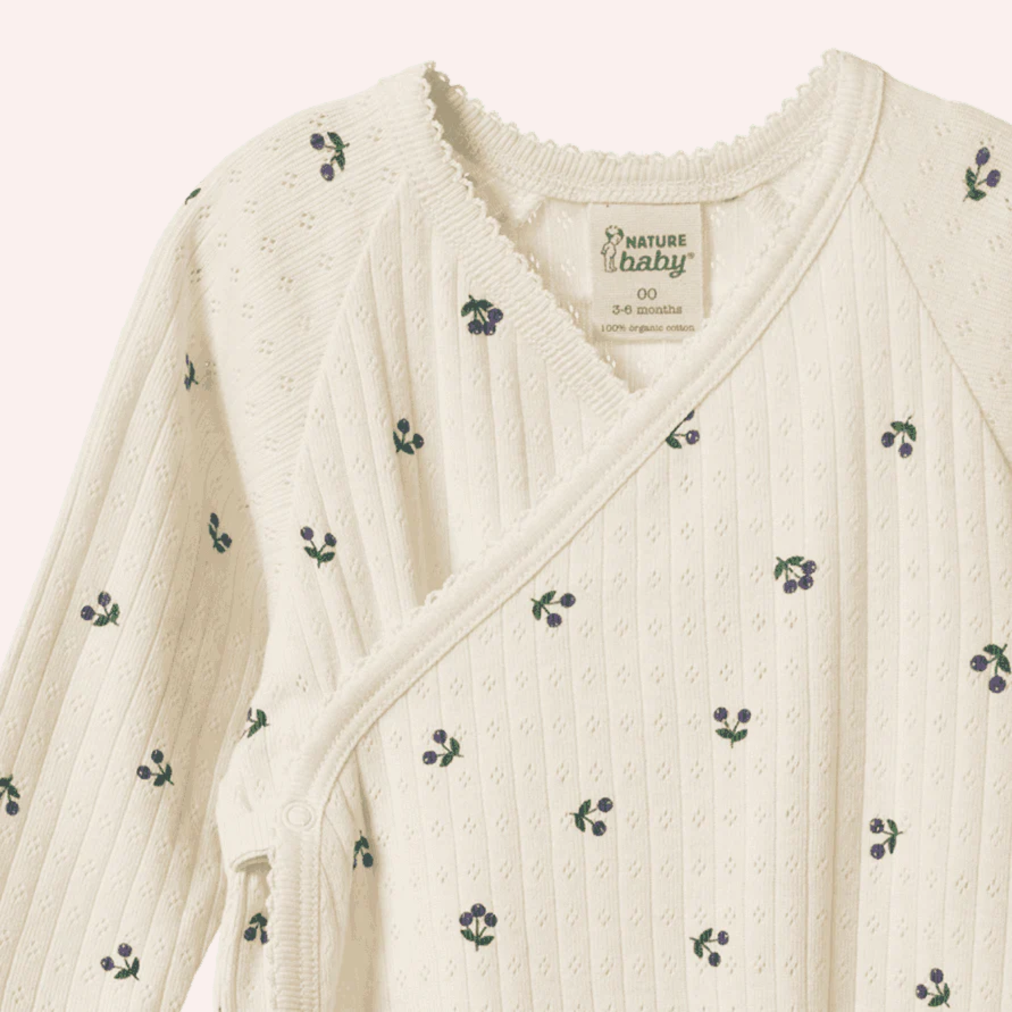 Kimono Stretch & Grow Pointelle - Winter Berry Print