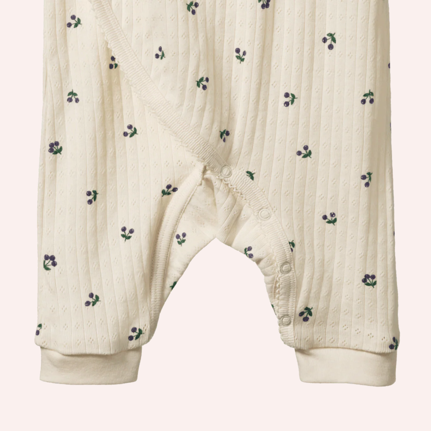 Kimono Stretch & Grow Pointelle - Winter Berry Print