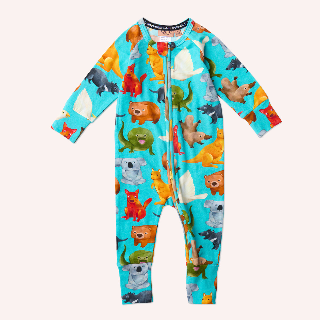 Organic Long Sleeve Zip Romper - Home Among The Gum Trees