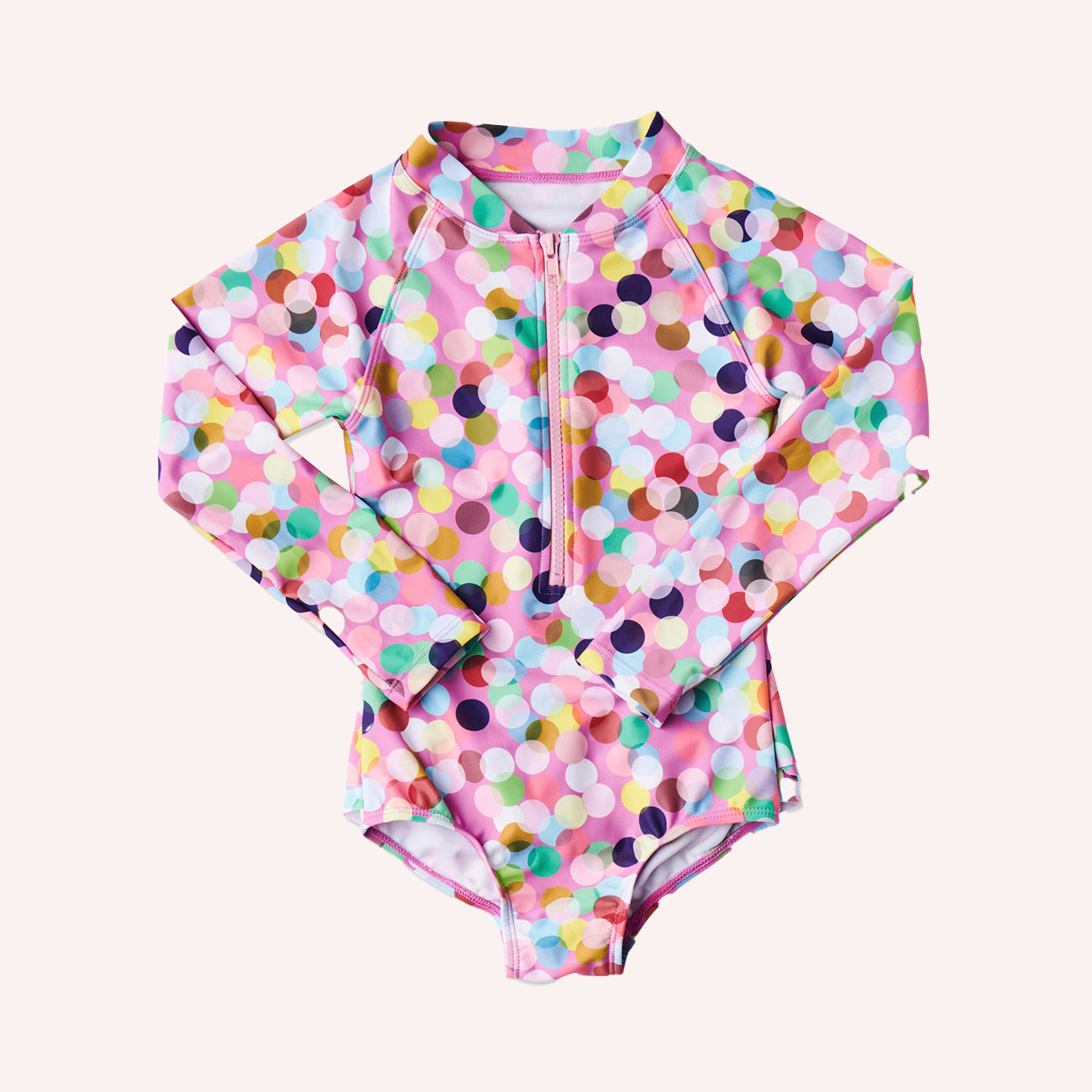 Long Sleeve Bathers - Confetti Pink