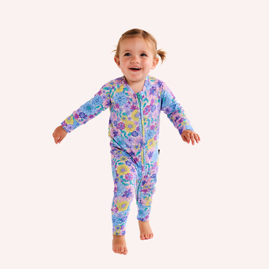 Organic Long Sleeve Zip Romper - Bunch Of Fun