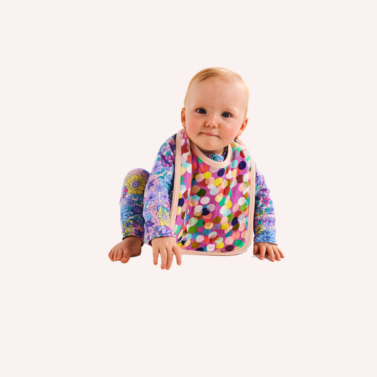 Organic Cotton Bib - Confetti Pink - One Size