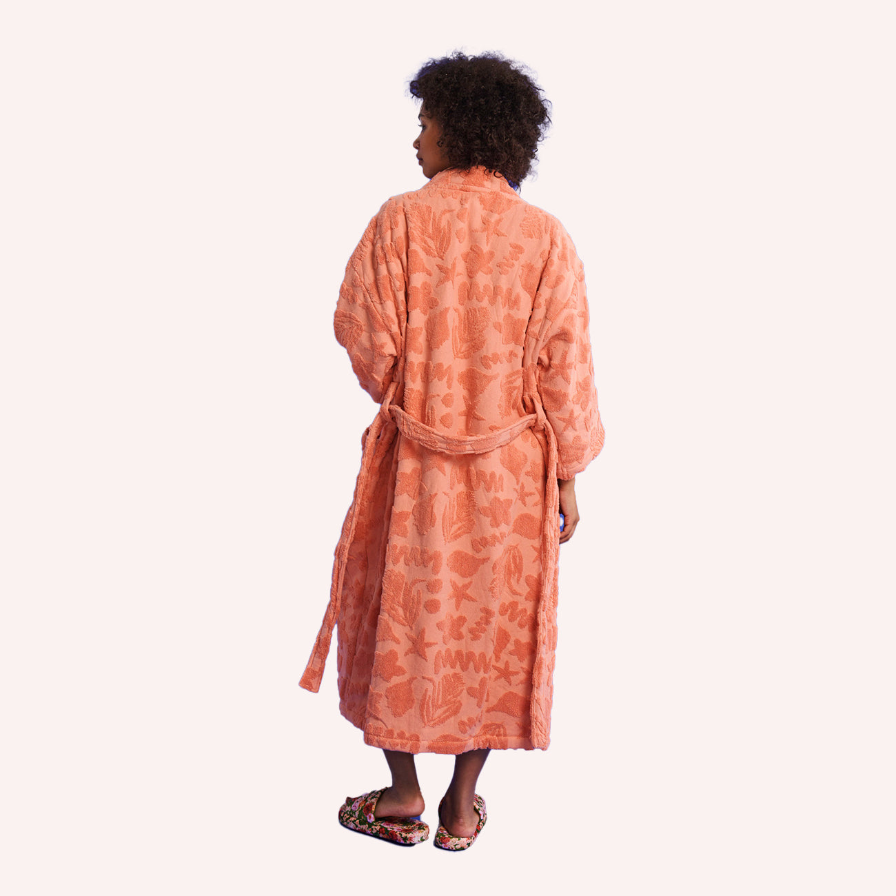 Terry Bath Robe - Peach Rock Pool - S/M