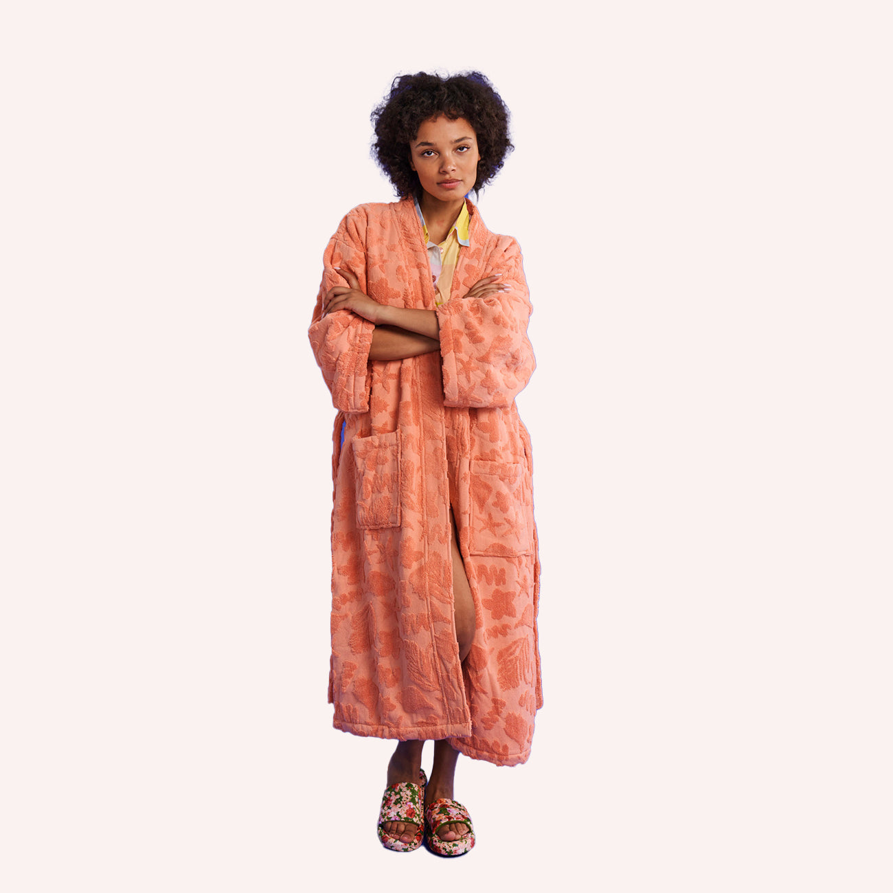 Terry Bath Robe - Peach Rock Pool - S/M