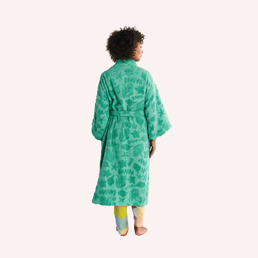 Terry Bath Robe - Jade Rock Pool - S/M