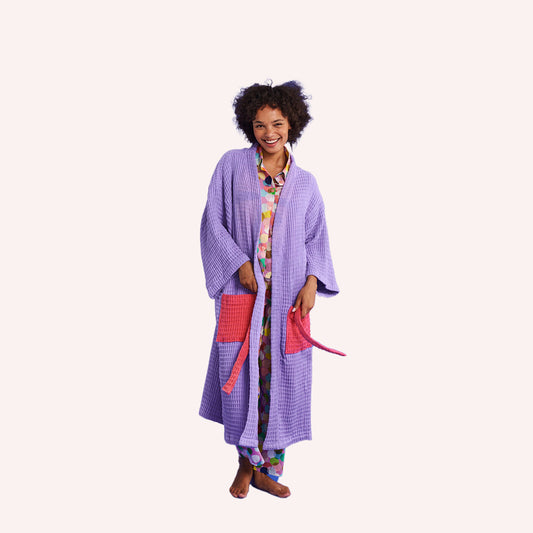 Waffle Bath Robe - Lilac