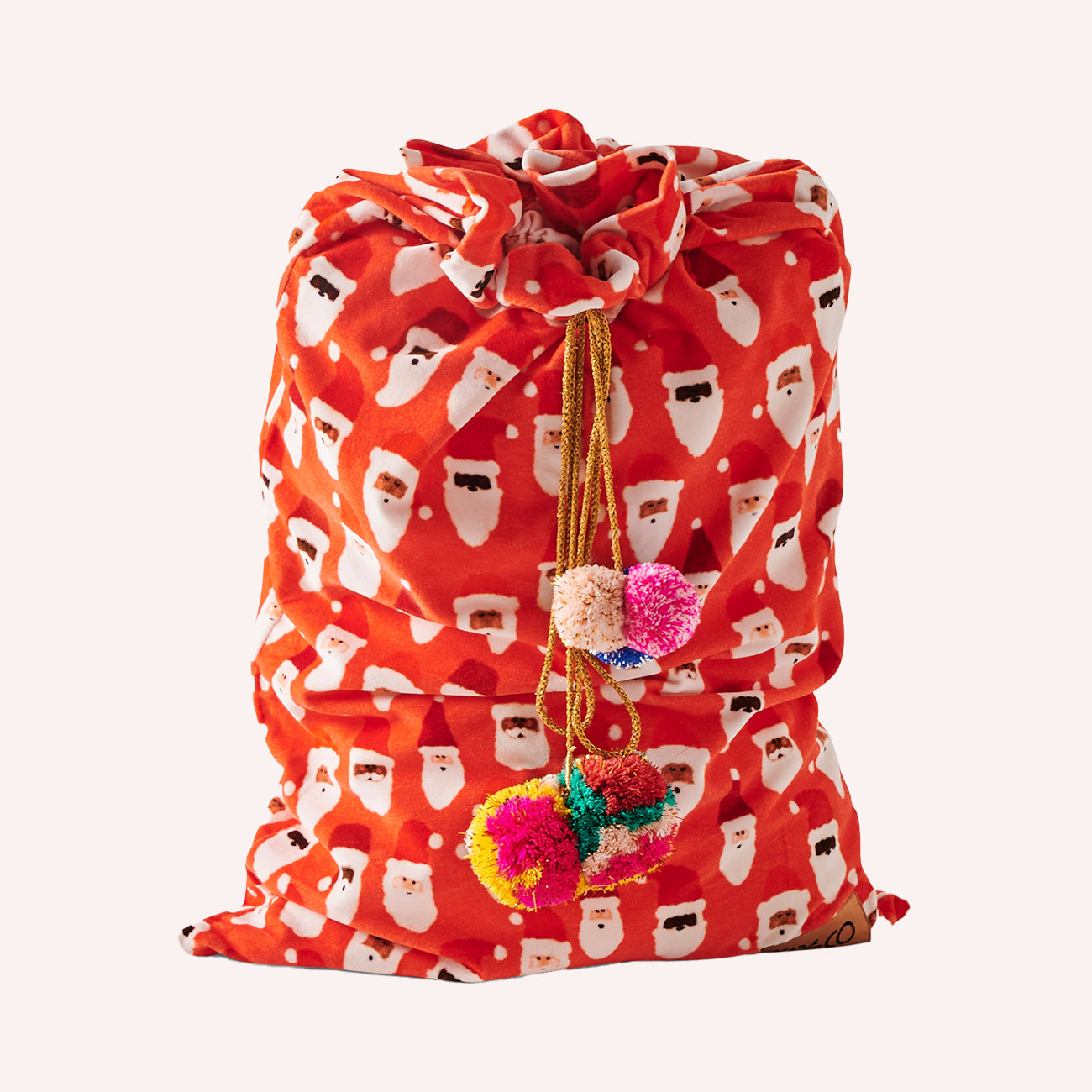 Red Velvet Santa Sack - HoHoHo