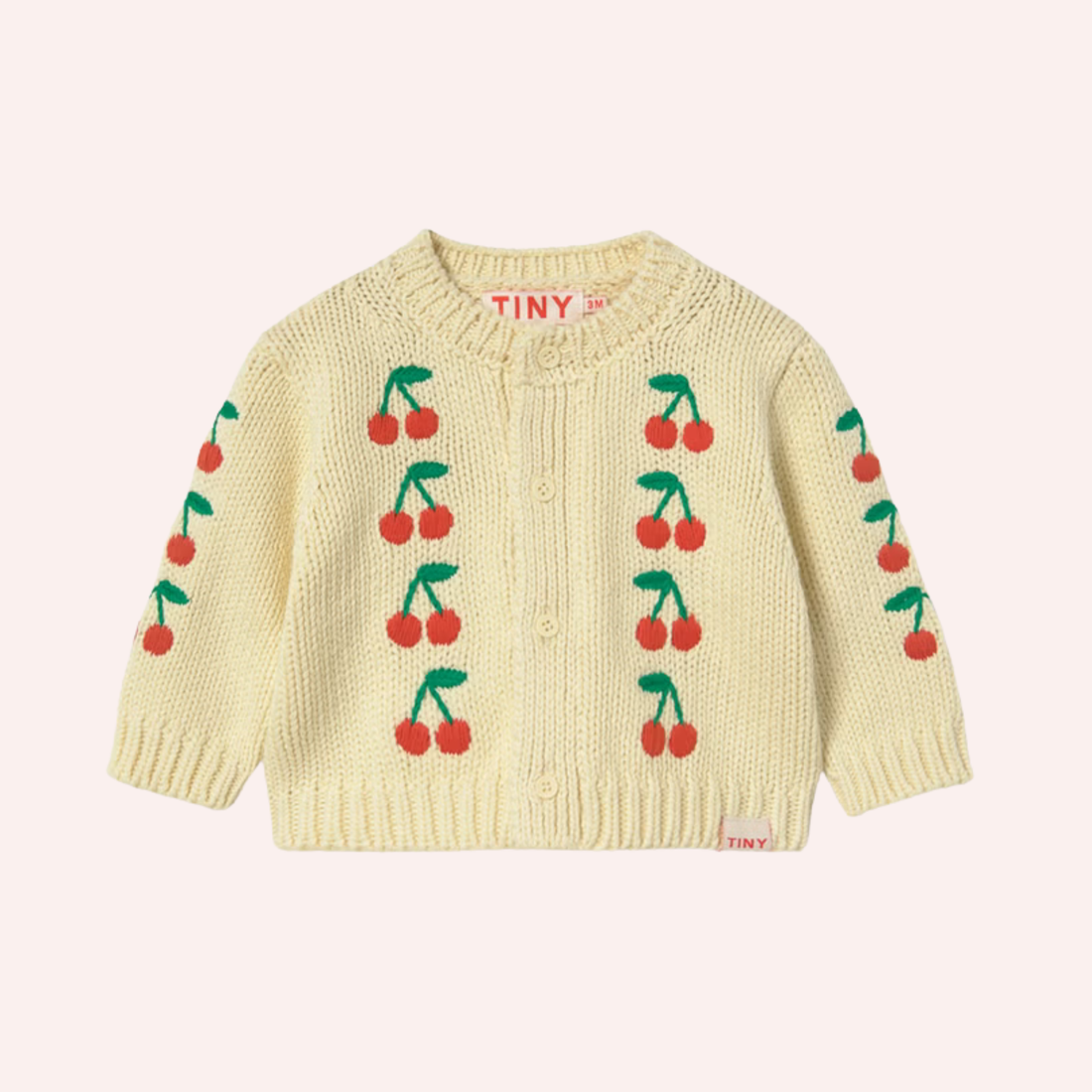 Knitted Baby Cardigan - Mini Cherries
