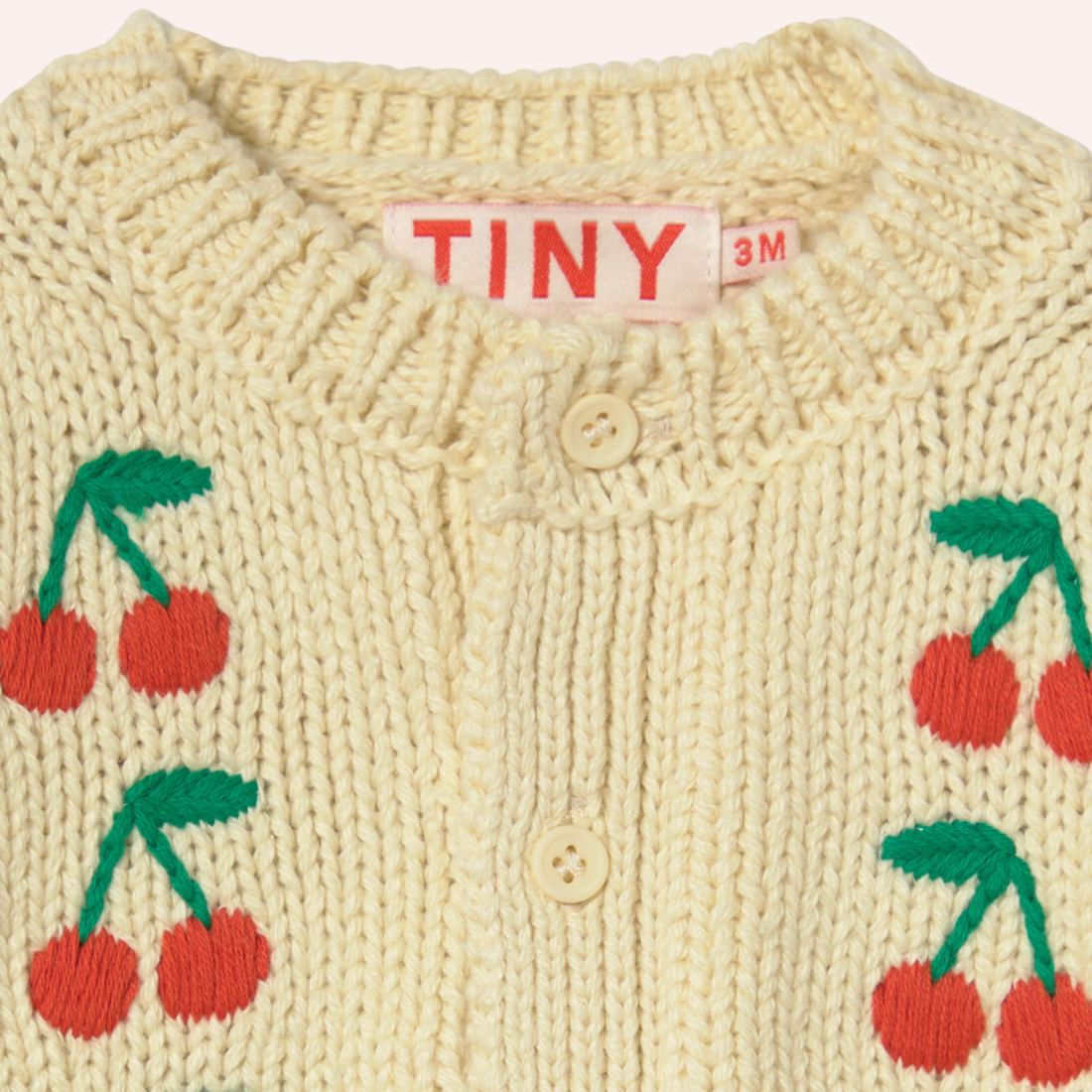 Knitted Baby Cardigan - Mini Cherries