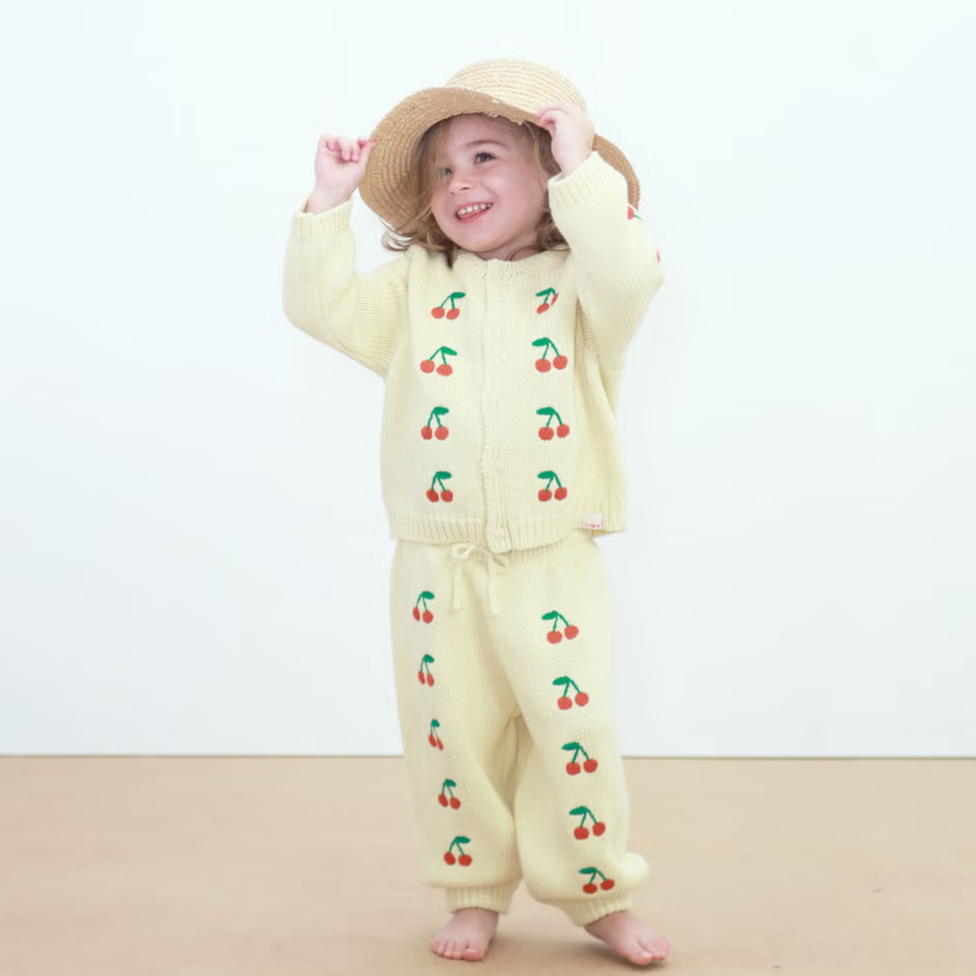 Knitted Baby Cardigan - Mini Cherries