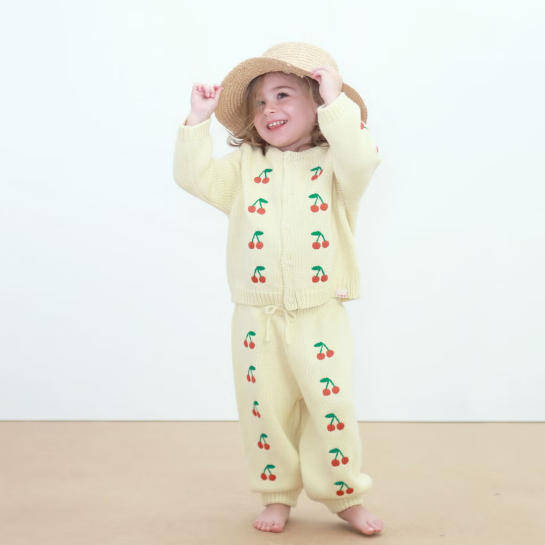 Knitted Baby Pant - Mini Cherries
