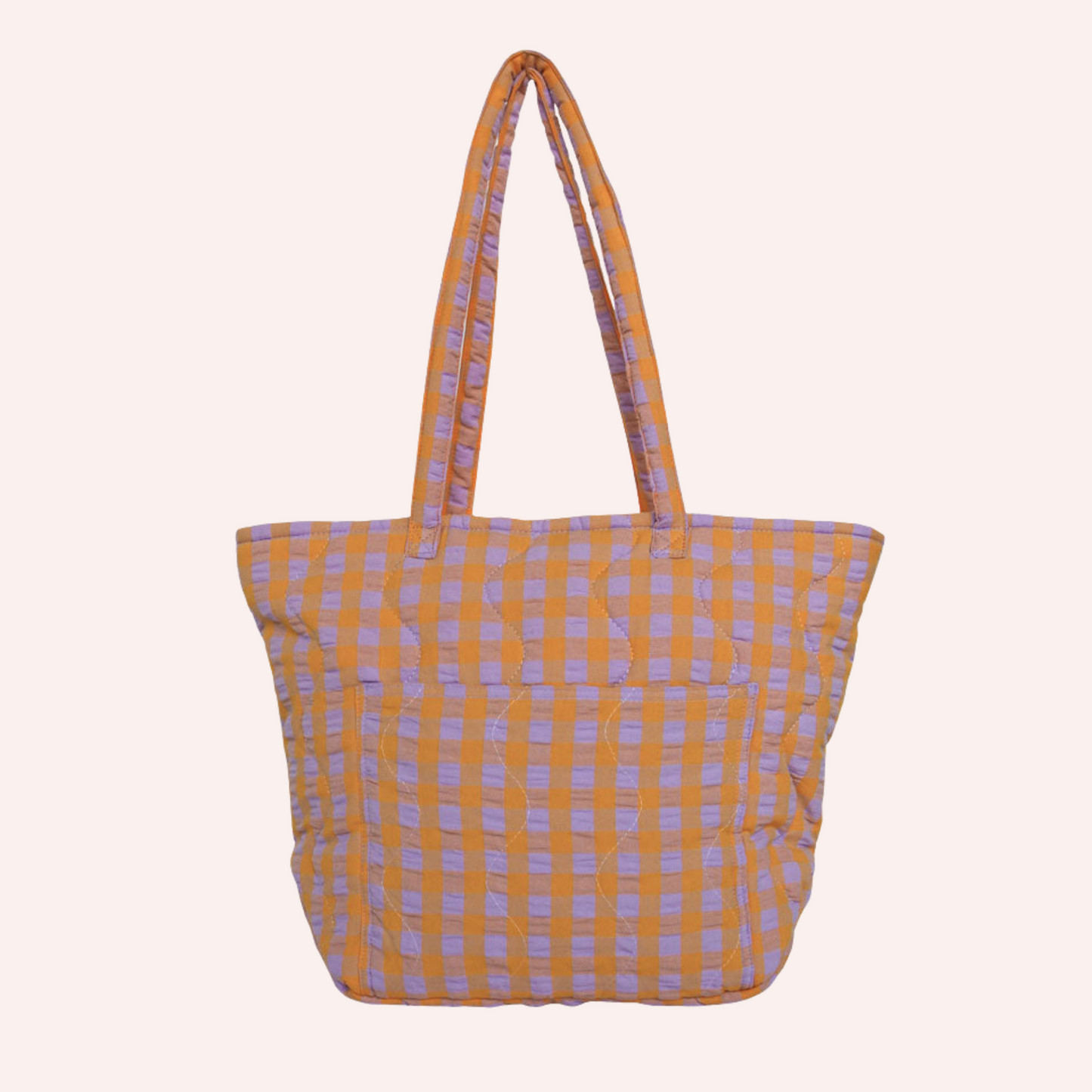 Quilted Bag - Kumquat Bloom Seersucker