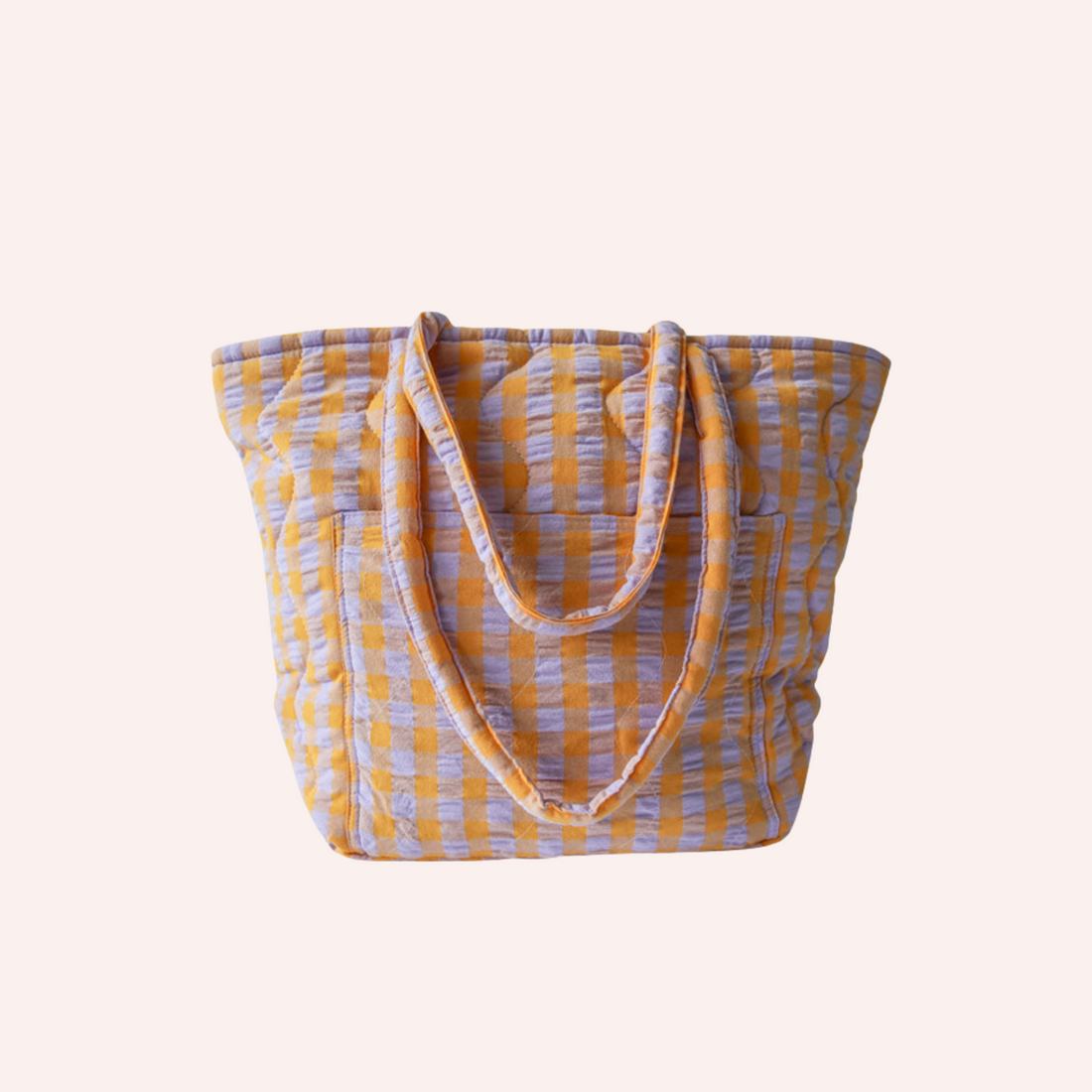 Quilted Bag - Kumquat Bloom Seersucker