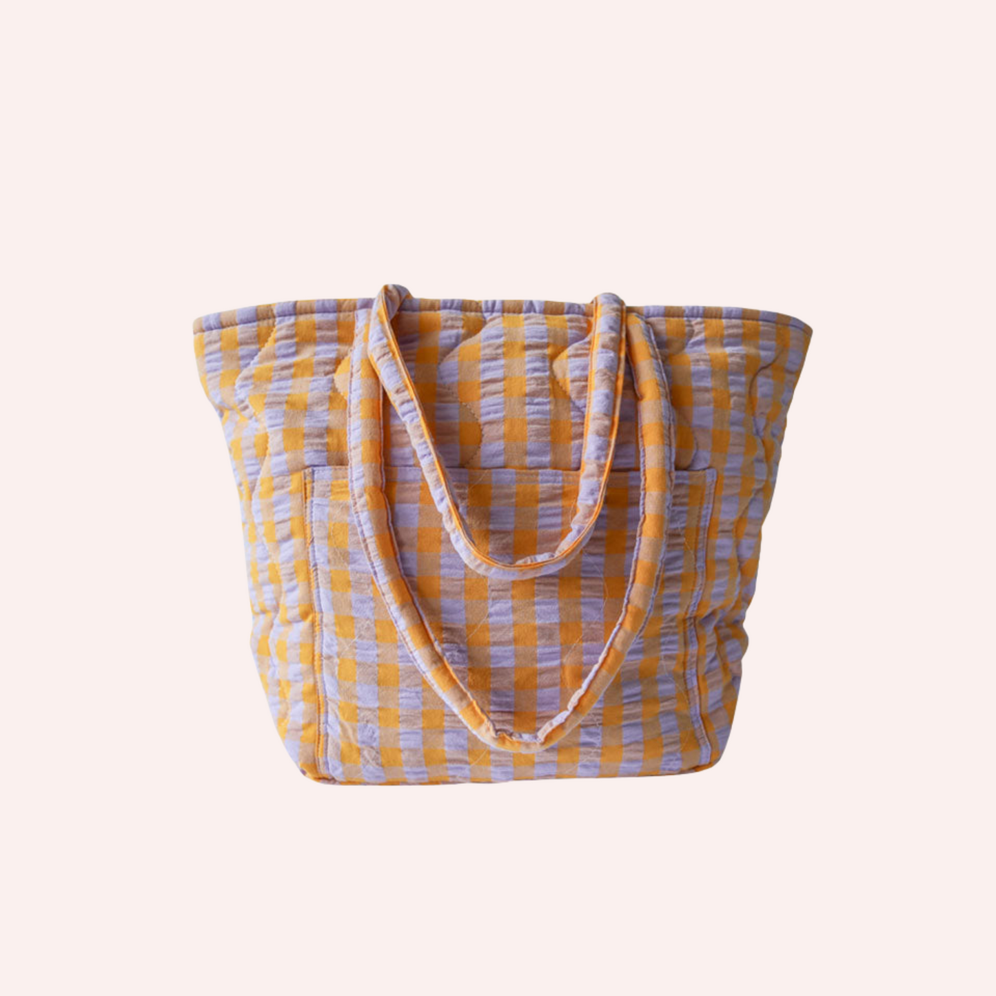 Quilted Bag - Kumquat Bloom Seersucker