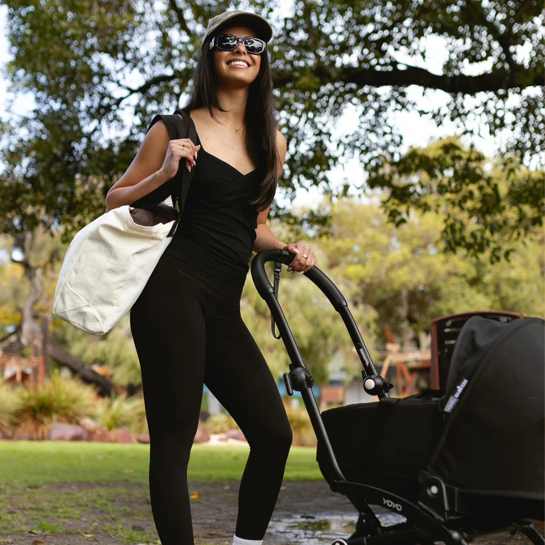 Leakproof Crossover Cami - Black