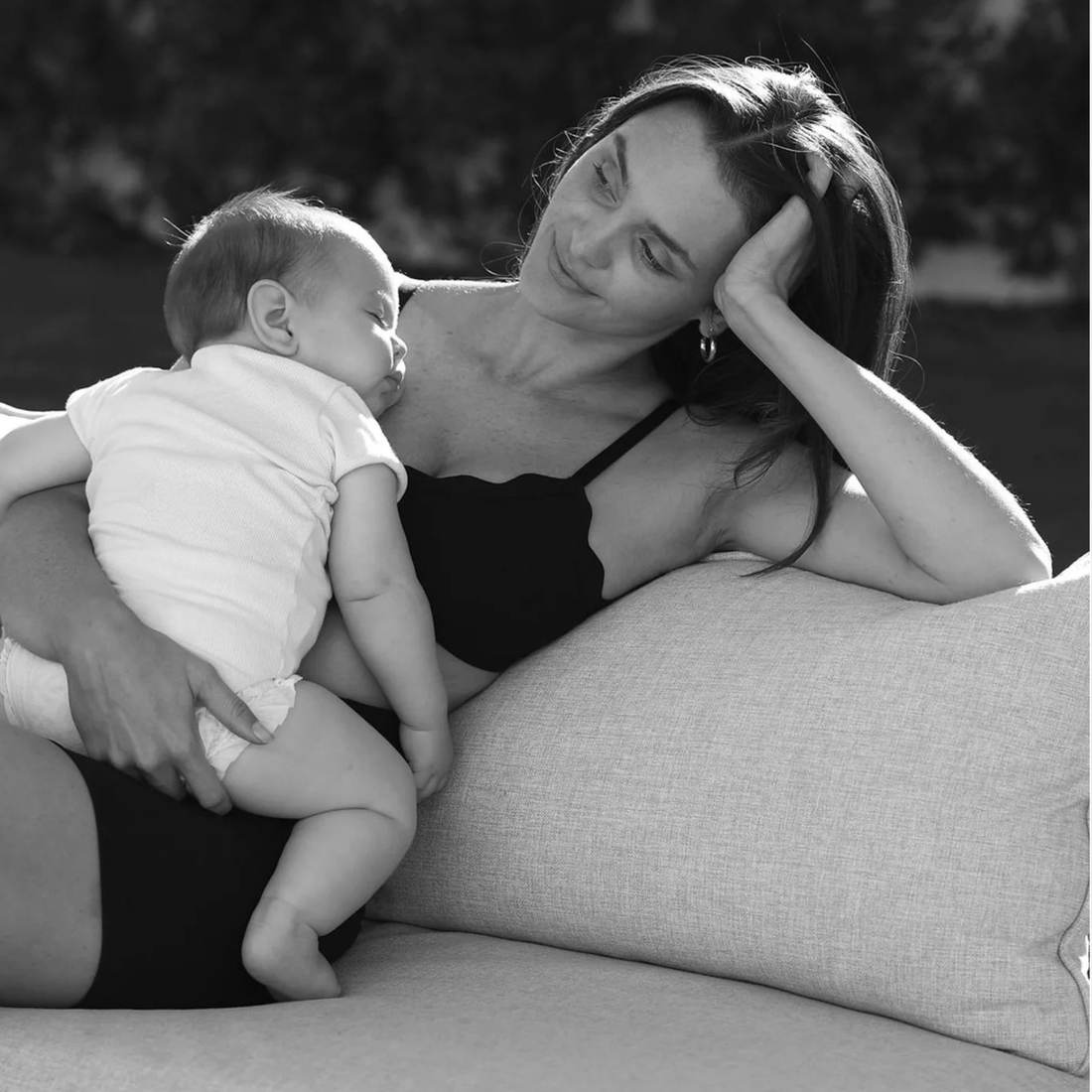 Leakproof Scallop Bandeau Bralette - Chocolate