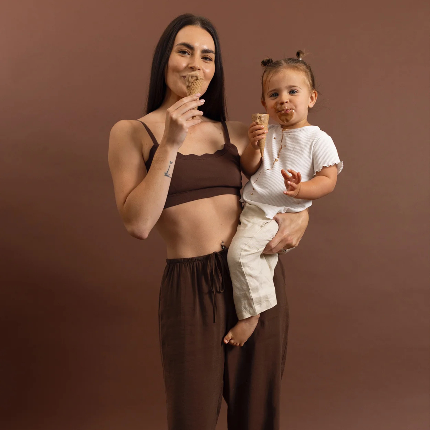 Leakproof Scallop Bandeau Bralette - Chocolate