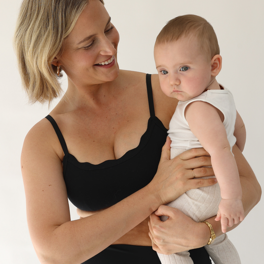 Leakproof Scallop Bandeau Bralette - Black