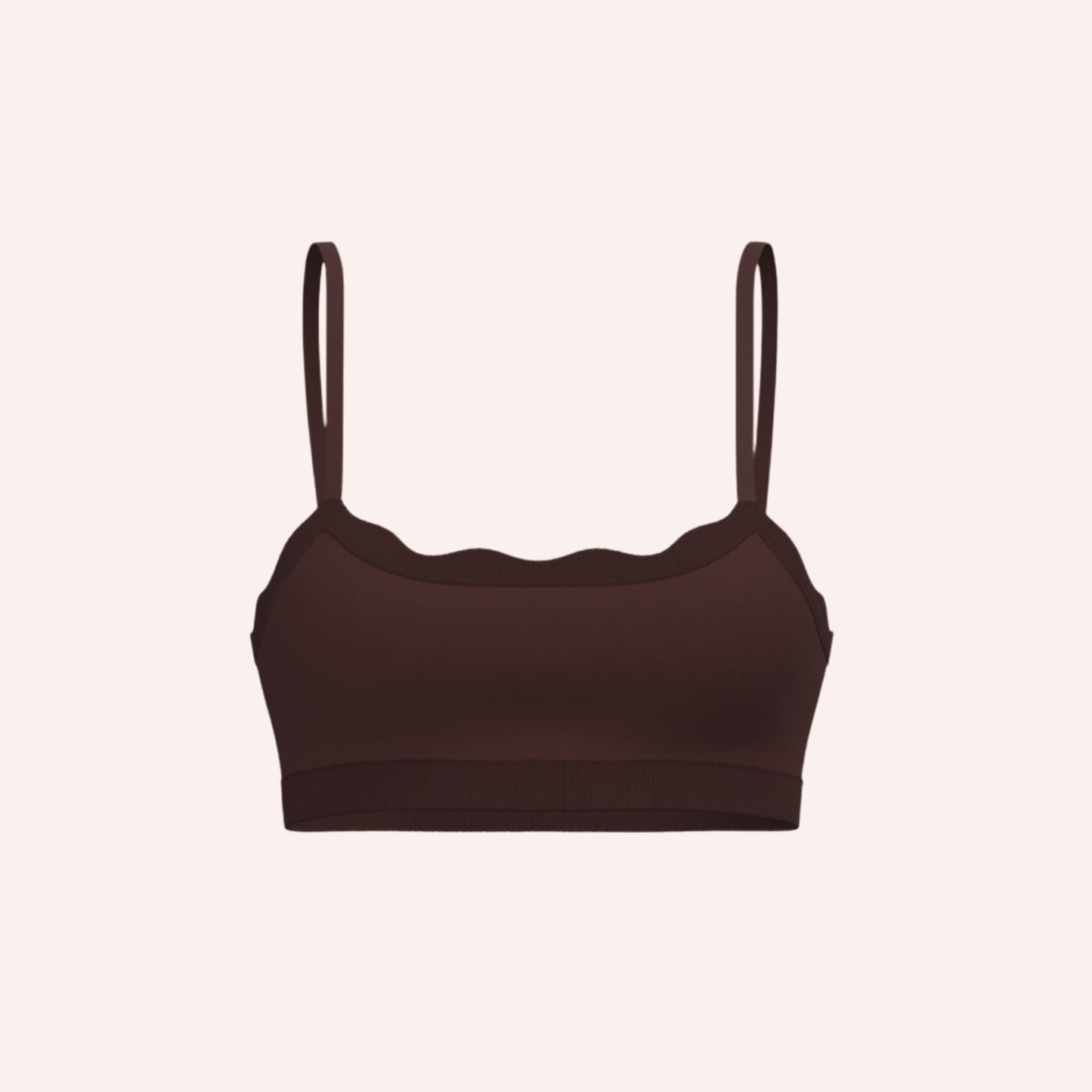 Leakproof Scallop Bandeau Bralette - Chocolate
