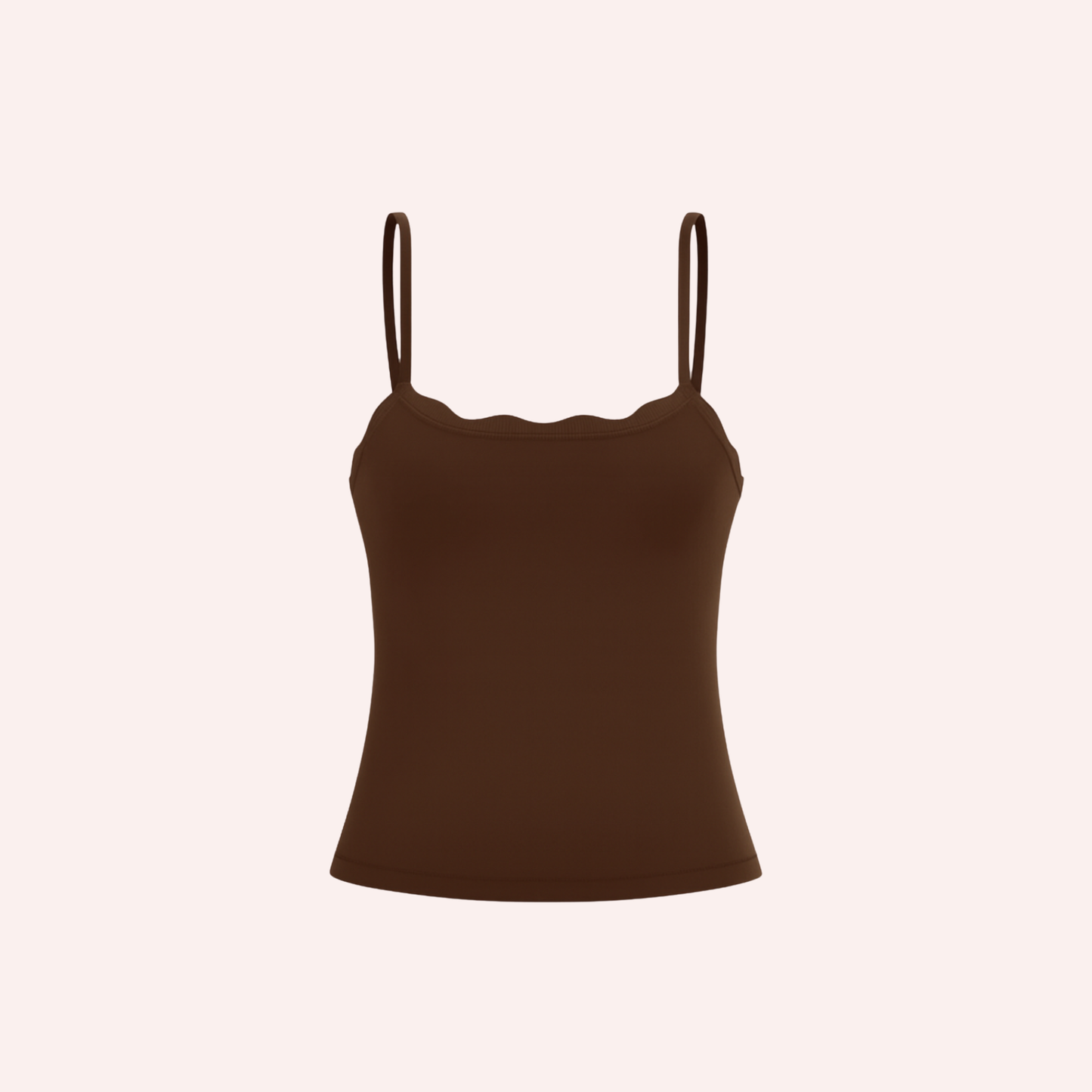Leakproof Scallop Cami - Chocolate
