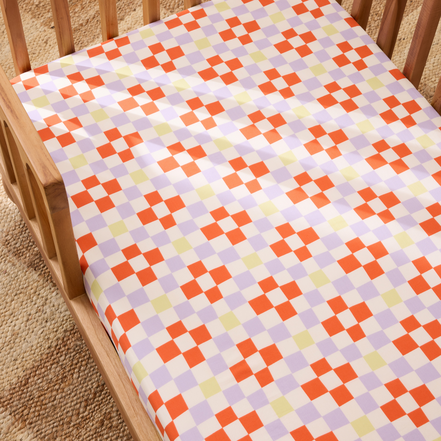 Leo Washed Cotton Fitted Sheet - Juno Checkerboard