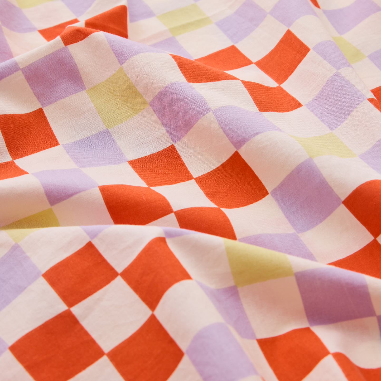 Leo Washed Cotton Fitted Sheet - Juno Checkerboard