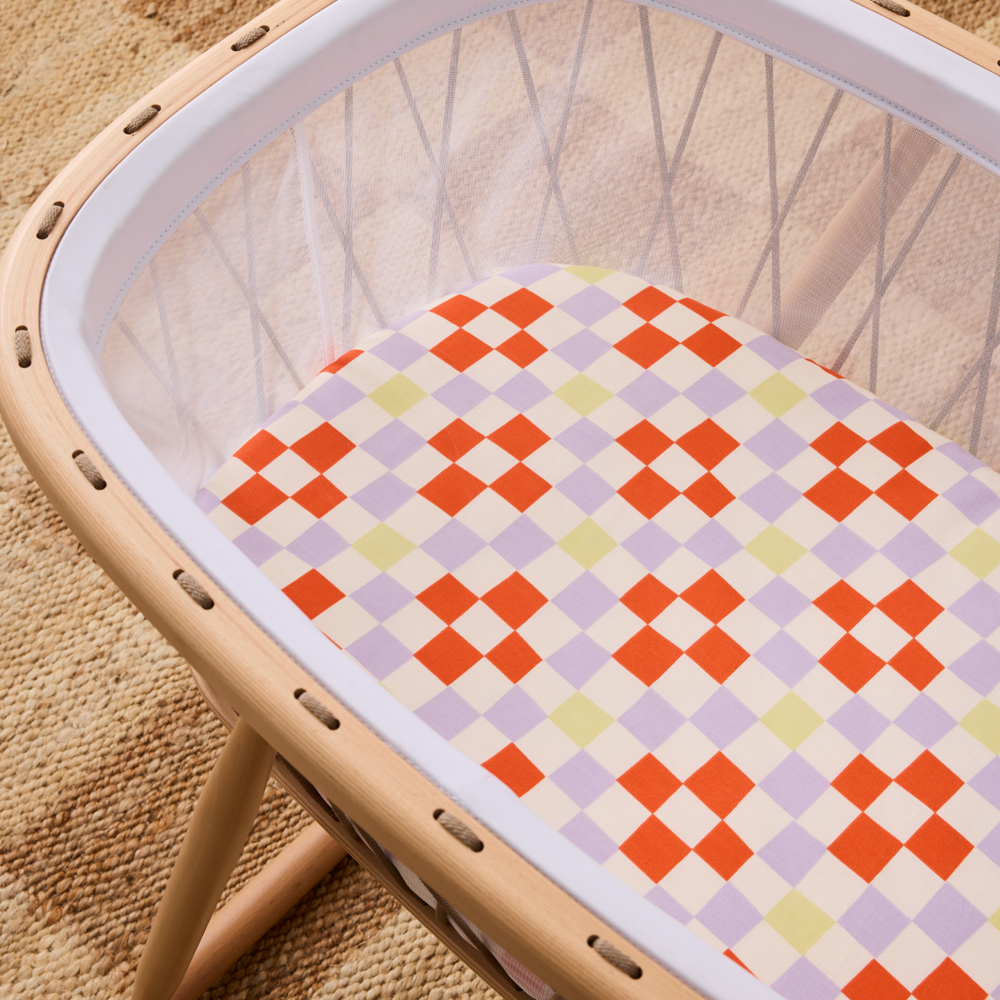 Leo Washed Cotton Fitted Sheet - Juno Checkerboard