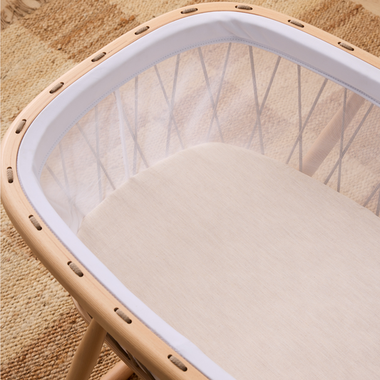 Leo Washed Cotton Fitted Sheet - Oatmeal Marle