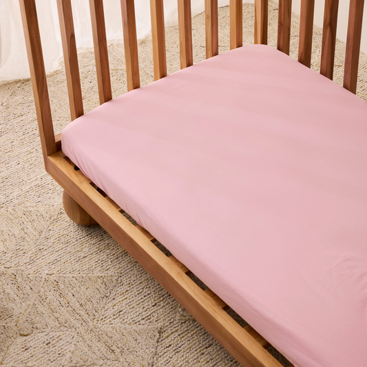 Leo Washed Cotton Fitted Sheet - Pink Lotus