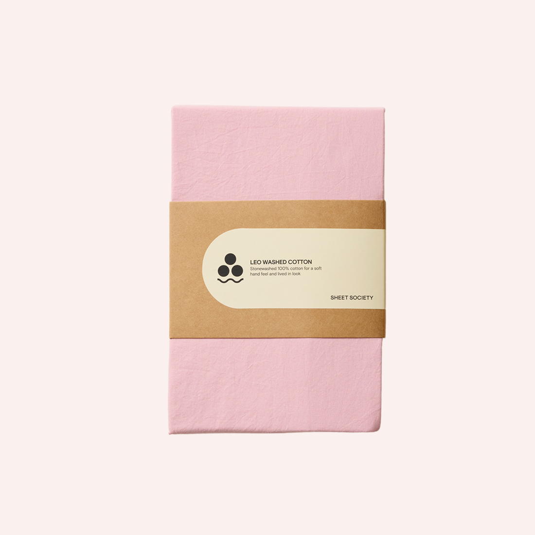 Leo Washed Cotton Fitted Sheet - Pink Lotus