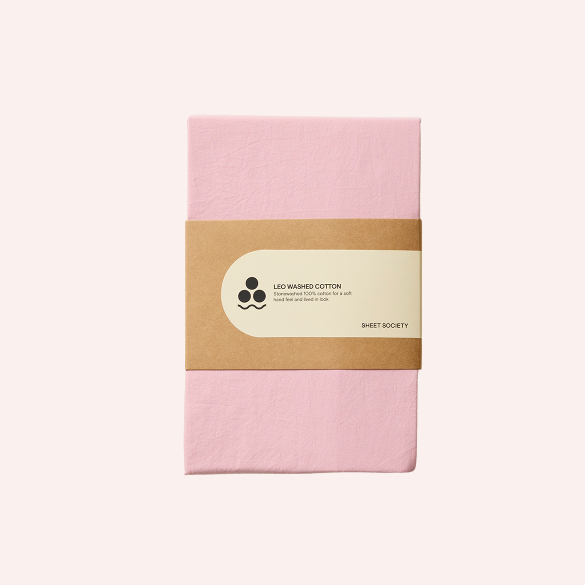 Leo Washed Cotton Fitted Sheet - Pink Lotus
