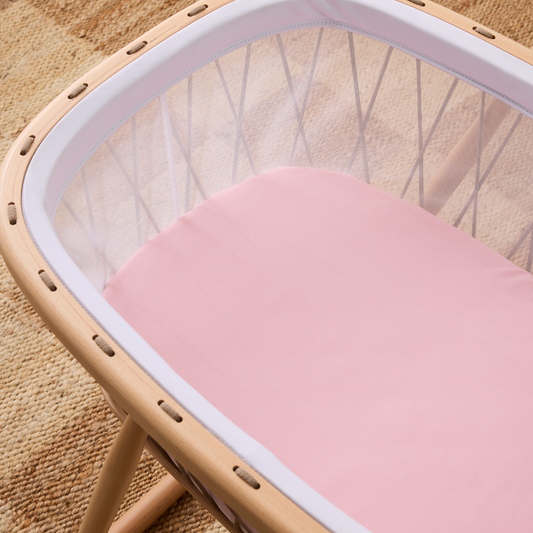 Leo Washed Cotton Fitted Sheet - Pink Lotus