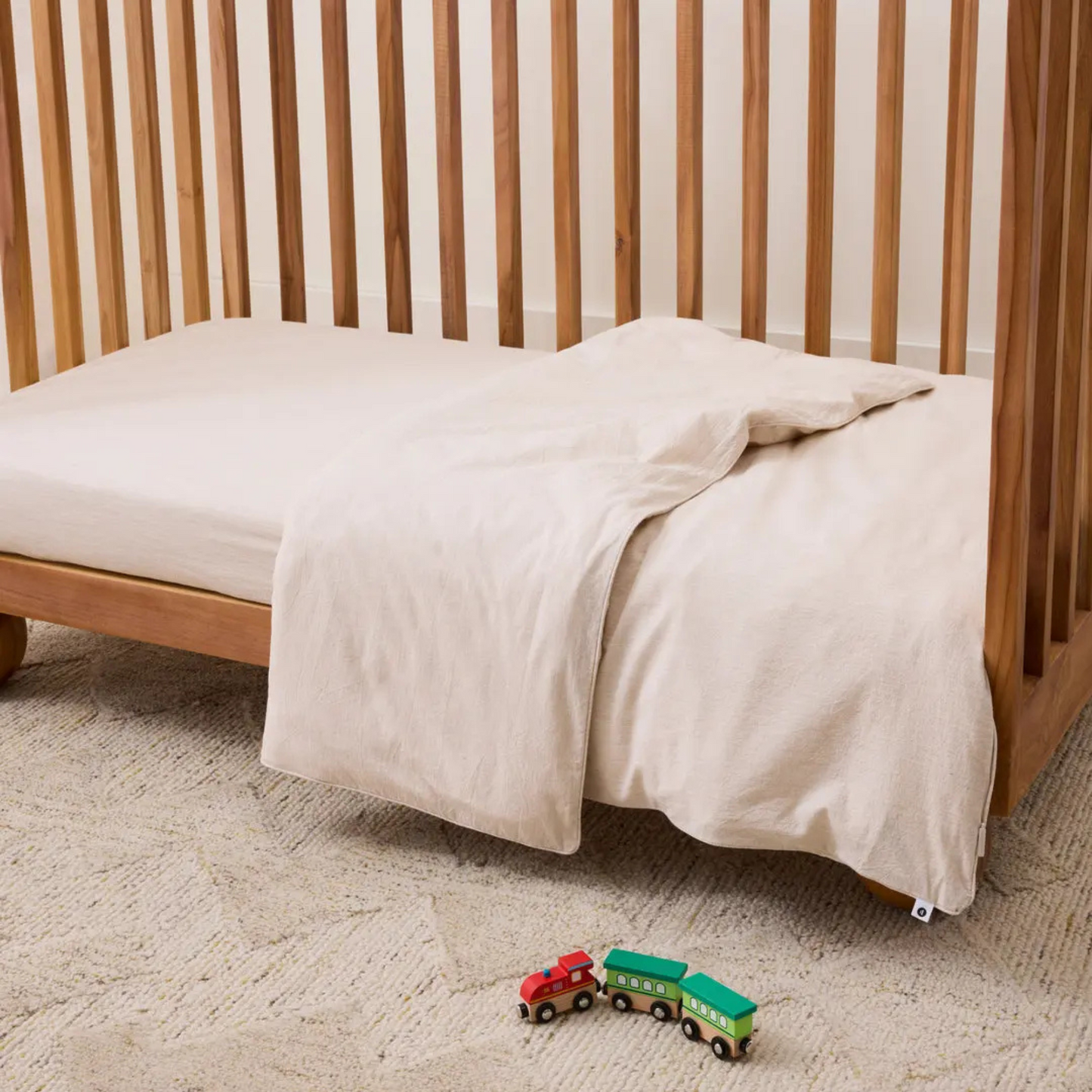 Leo Washed Cotton Quilt Cover - Oatmeal Marle