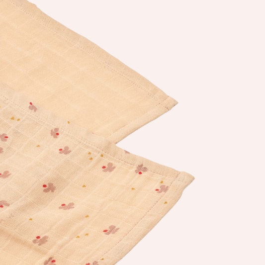 Lewis Muslin Cloth 2-pack - Mini Butterfly/Apple Blossom Mix