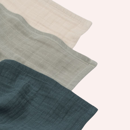 Lewis Muslin Cloth 3 pack - Dove Blue Mix