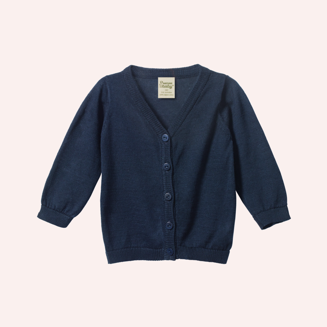 Light Cotton Knit Cardigan - Navy