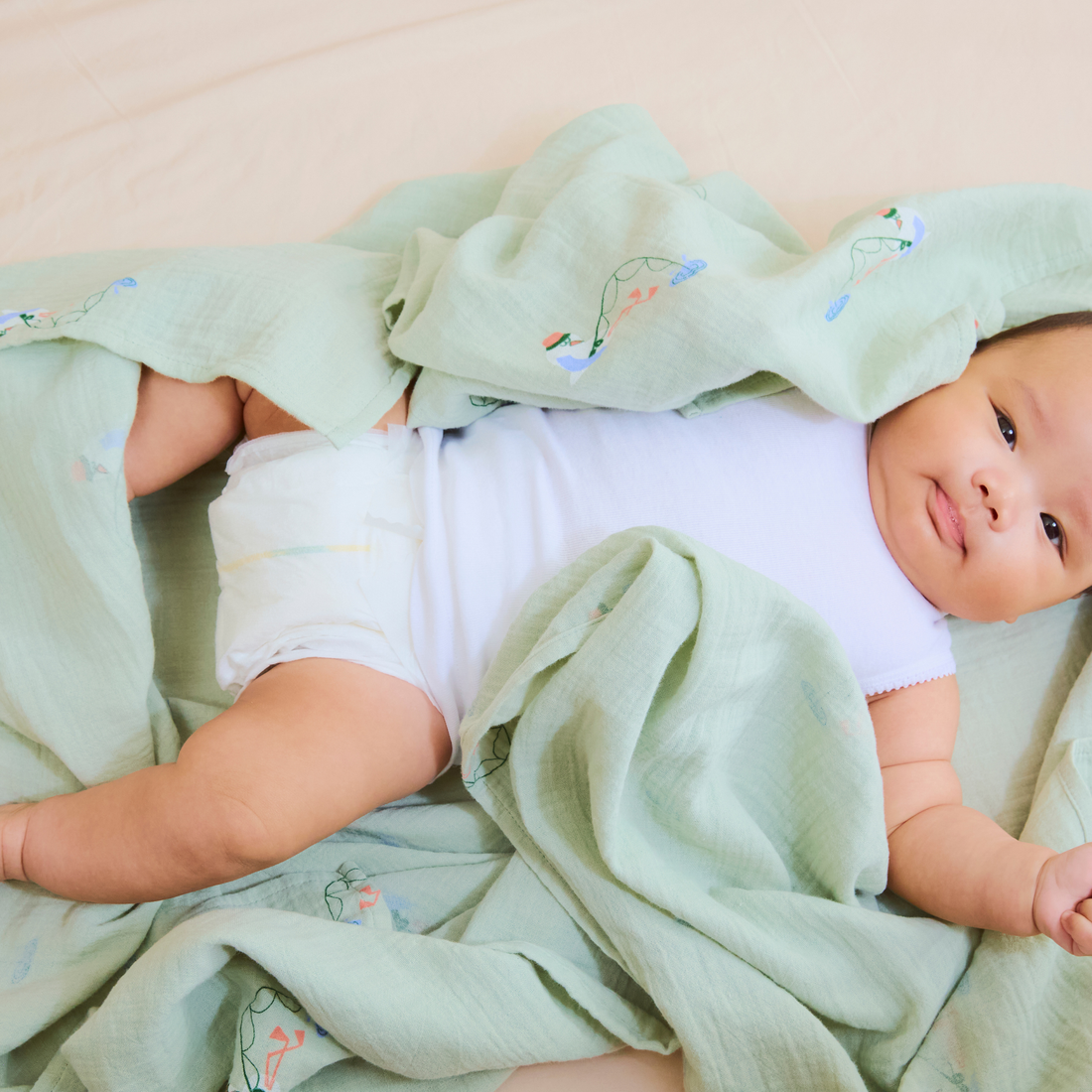 Light and Breathable Muslin Swaddle Wrap - Gulls Gone Fishing